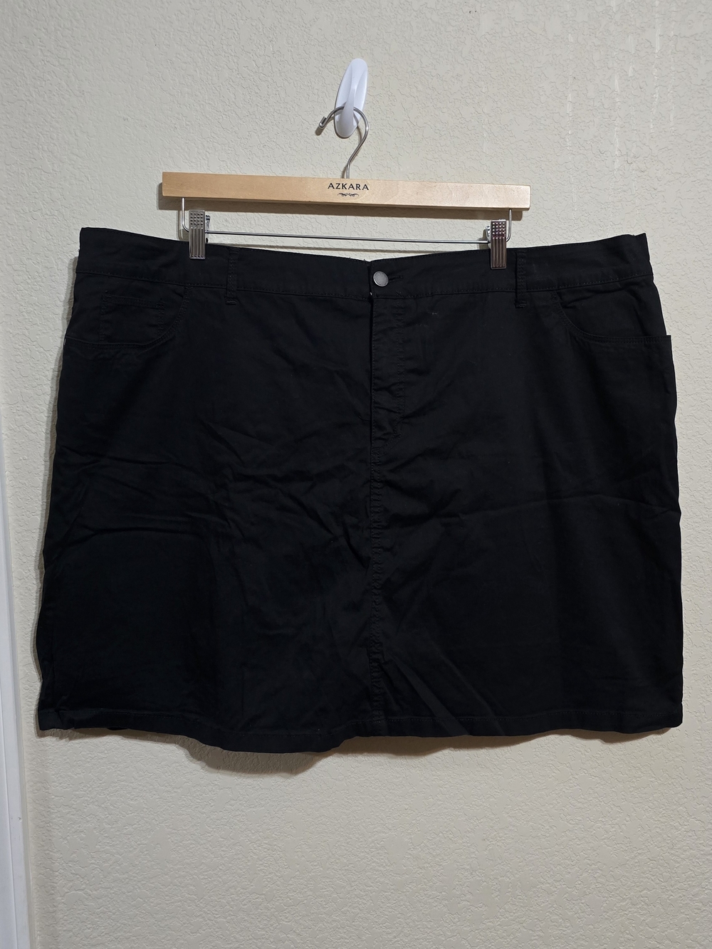 croft & barrow Black Mini Skirt with Front Button